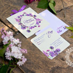 fioletowe zaproszenia ślubne
