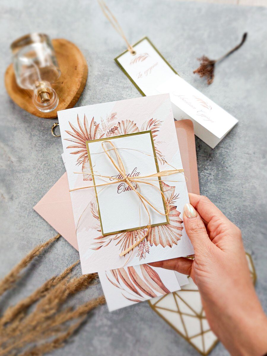 zaproszenia slubne boho glam