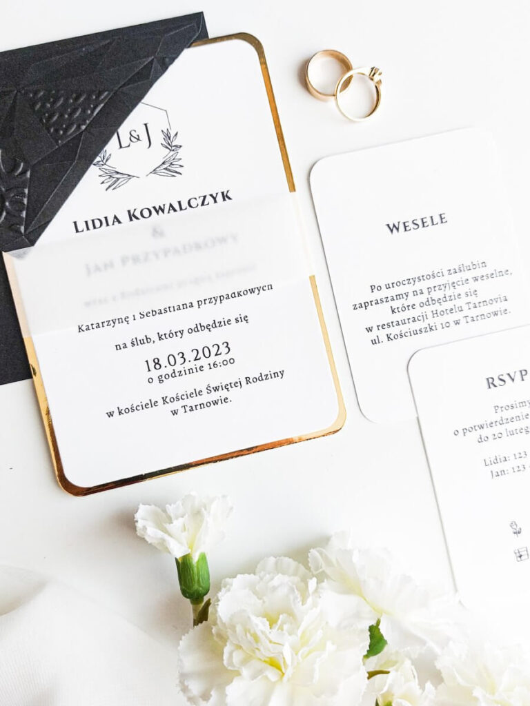 minimalistyczne zaproszenia ślubne