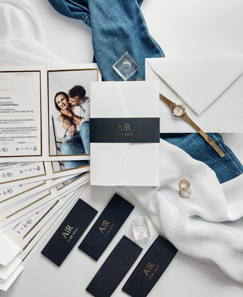 folderowe zaproszenia ślubne ze zdjęciem