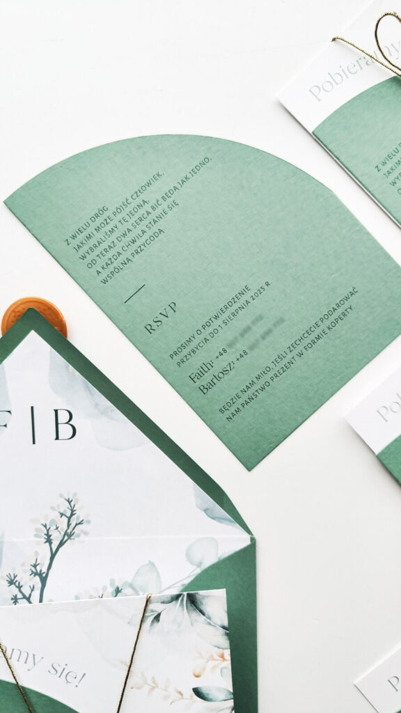Zaproszenia ślubne łuk – minimalistyczny design i elegancka typografia